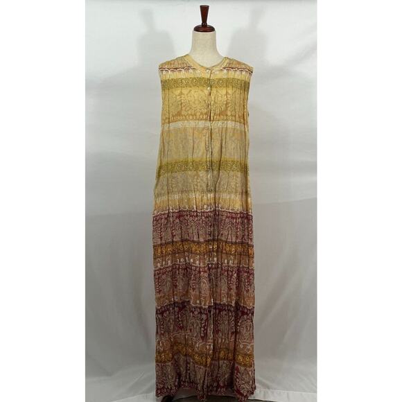 MES DEMOISELLES Sz 44 12 L Banjara Crinkled Maxi Sleeveless Dress - Picture 6 of 15